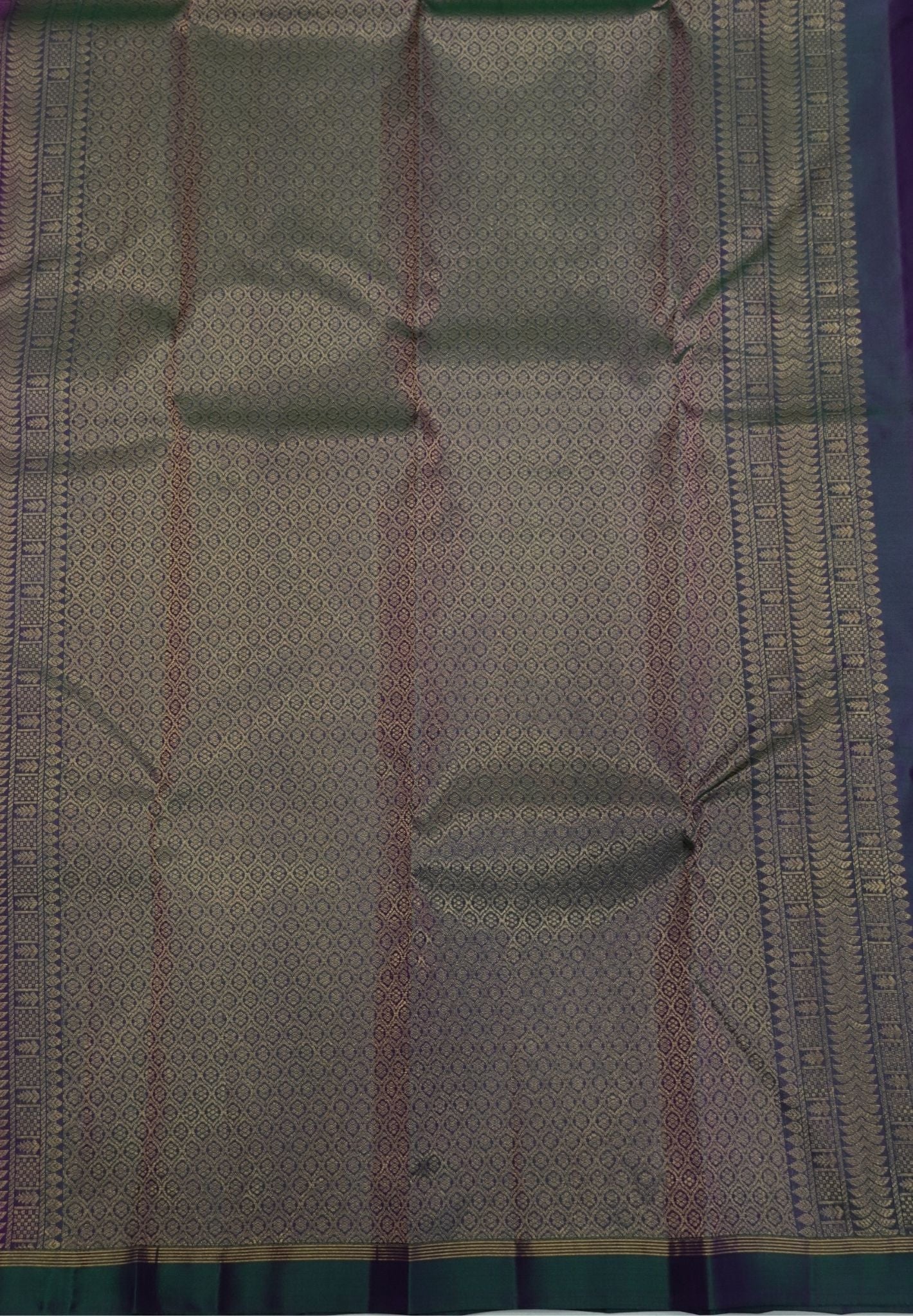 Pure Kanchipuram Silk Saree-Purple with Small Border