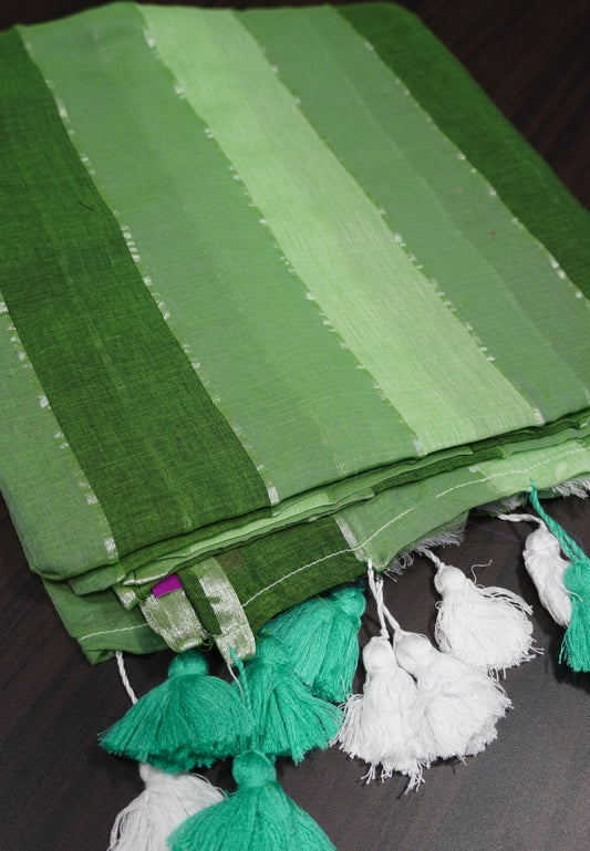 Khadi Cotton Saree - Green