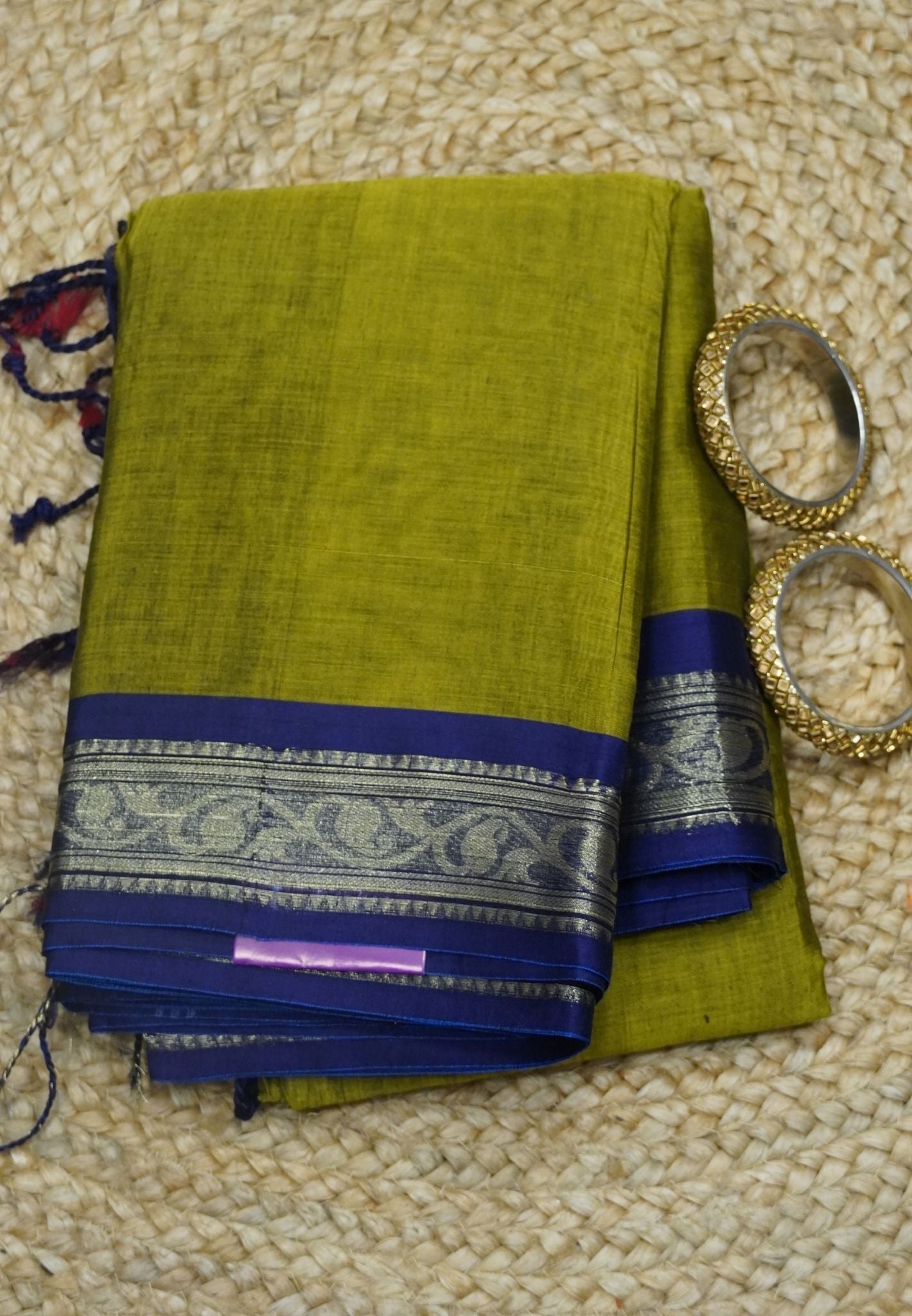 Dakka Cotton Saree - Light Sage Green