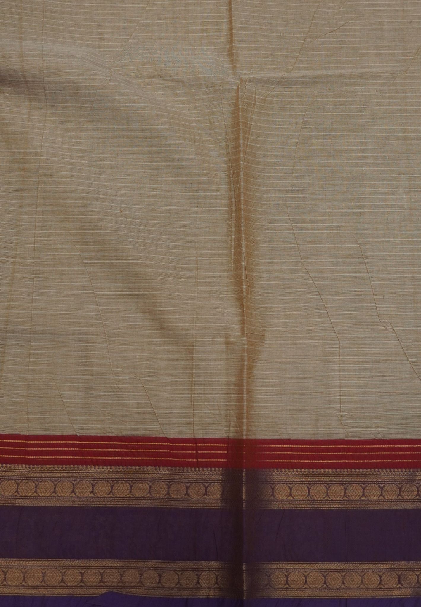 Chettinad Cotton Saree- Beige with Pichwai Tanjore Print