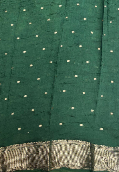 Banarasi Bandeji Saree-Violet in Horizontal Stripe Zari with Contrast Border