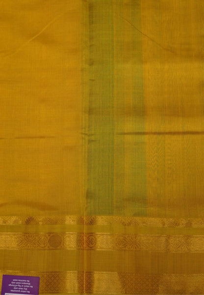 Pure Silk Cotton Saree-Sea Green in Zari Checks with Contrast Border