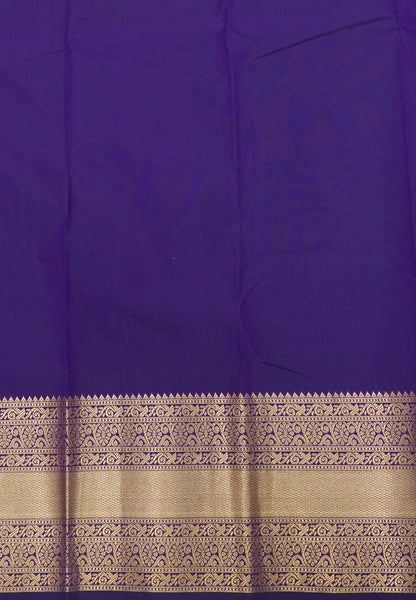 Budget Kanchipuram Saree-Purple In Floral Jaali Zari Border