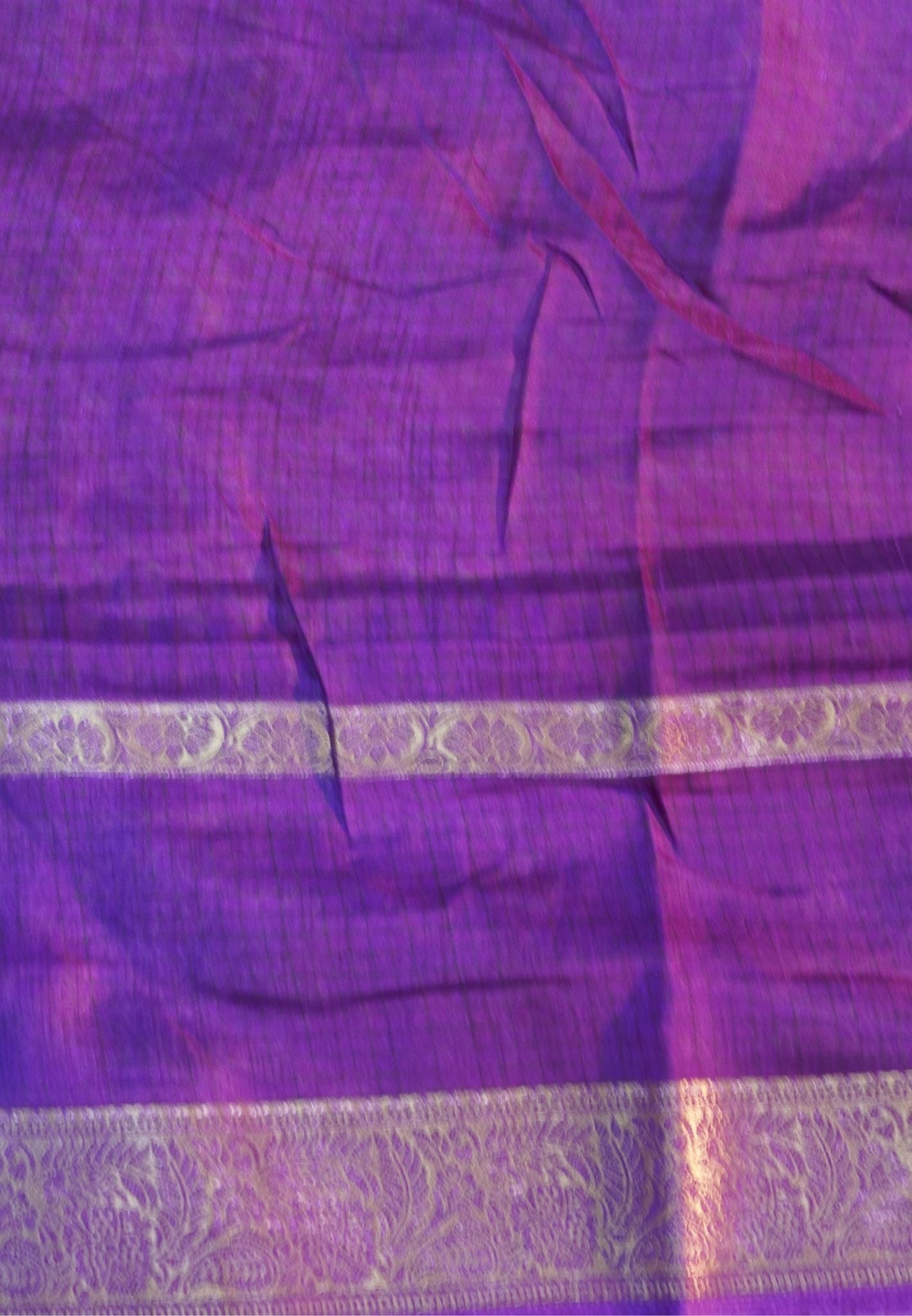 Semi Dola Saree-Orange in Checked Pattern