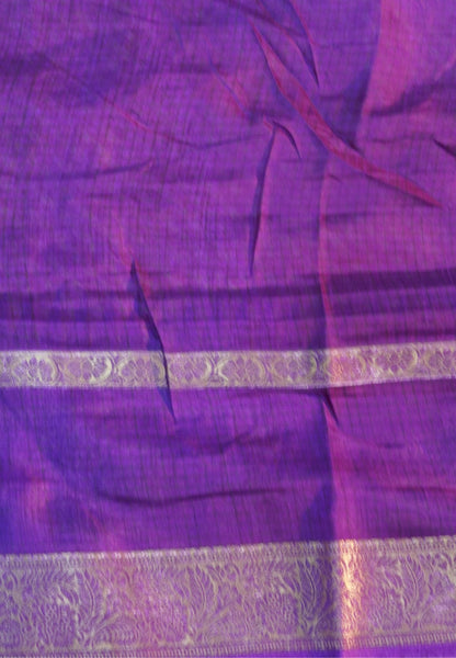 Semi Dola Saree-Orange in Checked Pattern