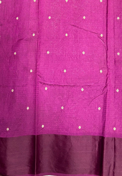 Art Silk Kota Saree-Wine In Geometric Zari Brocade Border