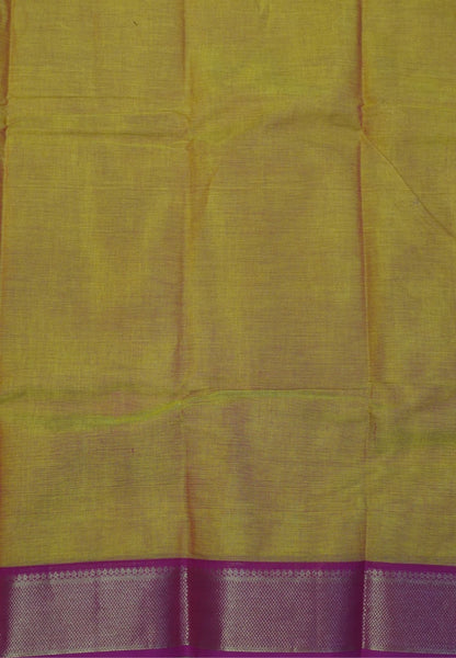 Chettinadu Cotton Saree-Mango Yellow with Rani Pink Border