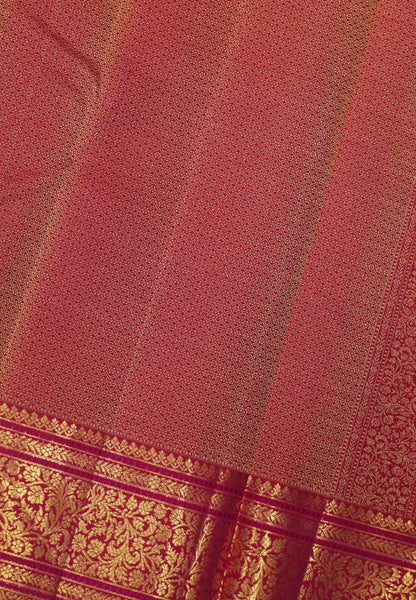 Pure Kanchipuram Silk Saree- Pastle Pink with Geometric Woven Pattern