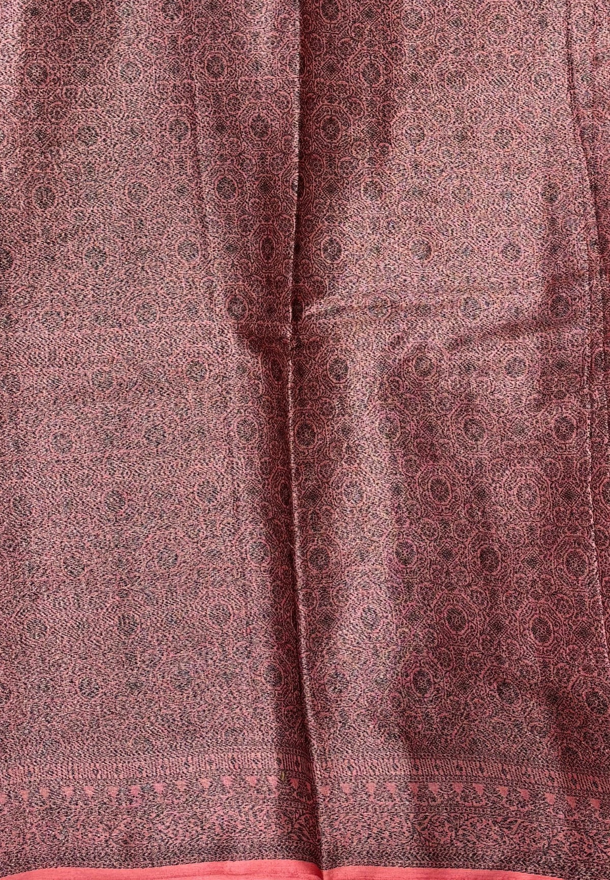 Tussar Saree-Peach In Glitter Floral Border