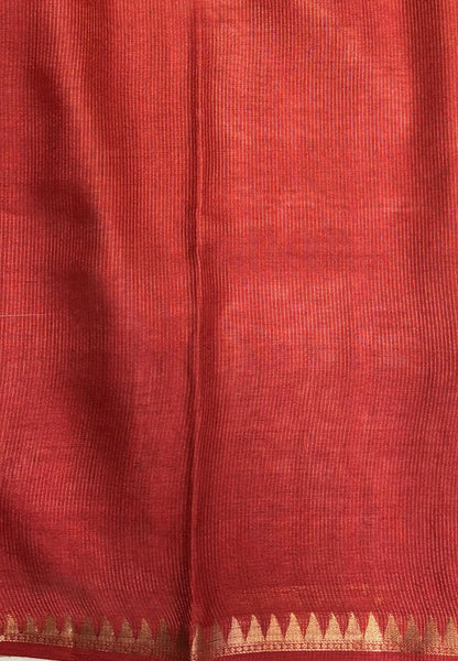 Soft Tussar Saree-Red In Palum Pazhamum Border