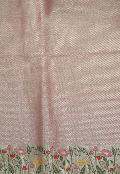 Paithani  Border Saree - Magenta Flower