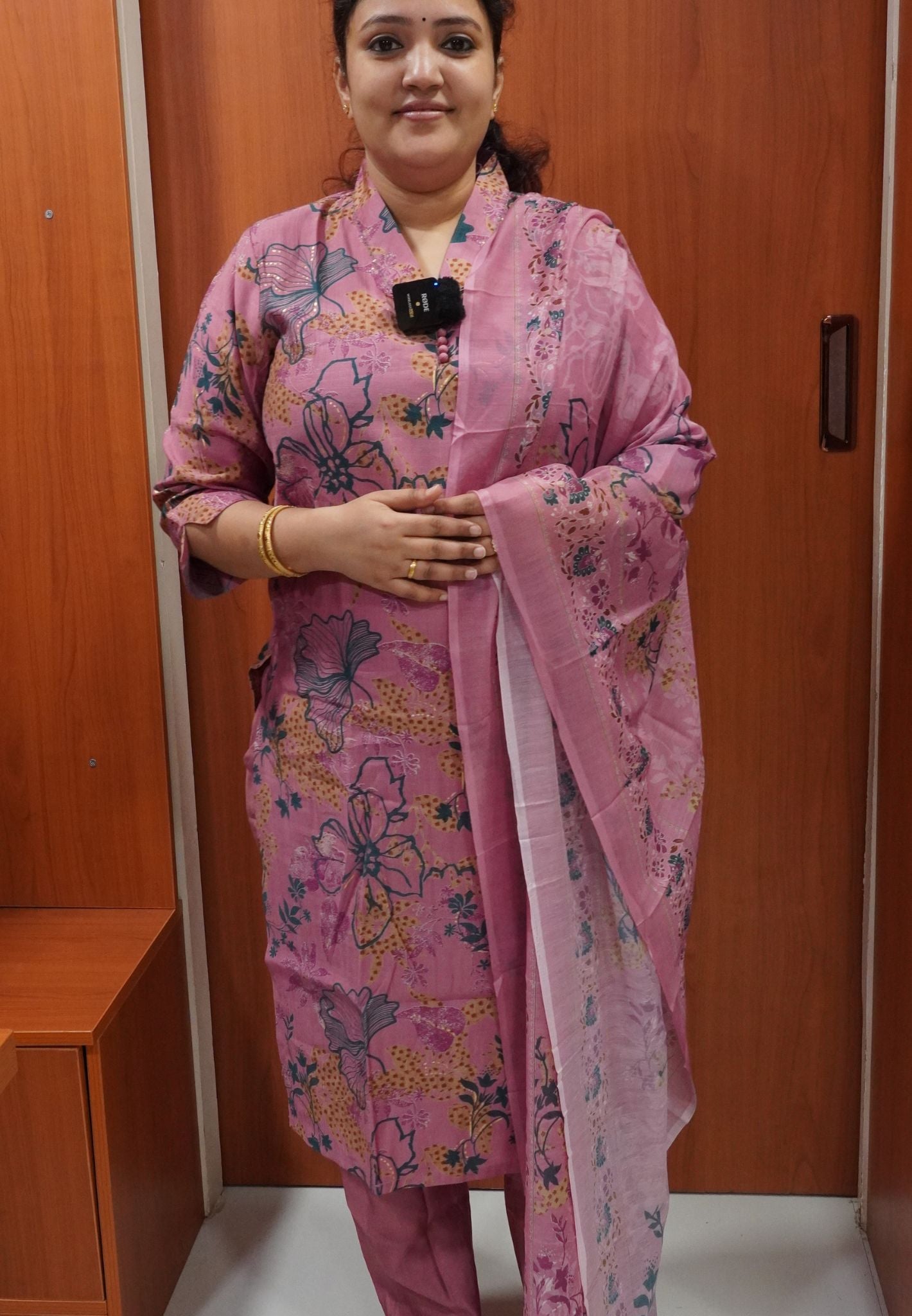 3 Pcs Kurti Set - Pink