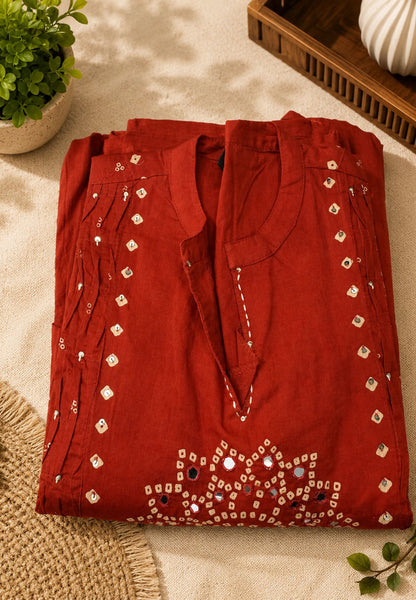 3 Pcs Salwar Suit with Sequence and Mirror Work
