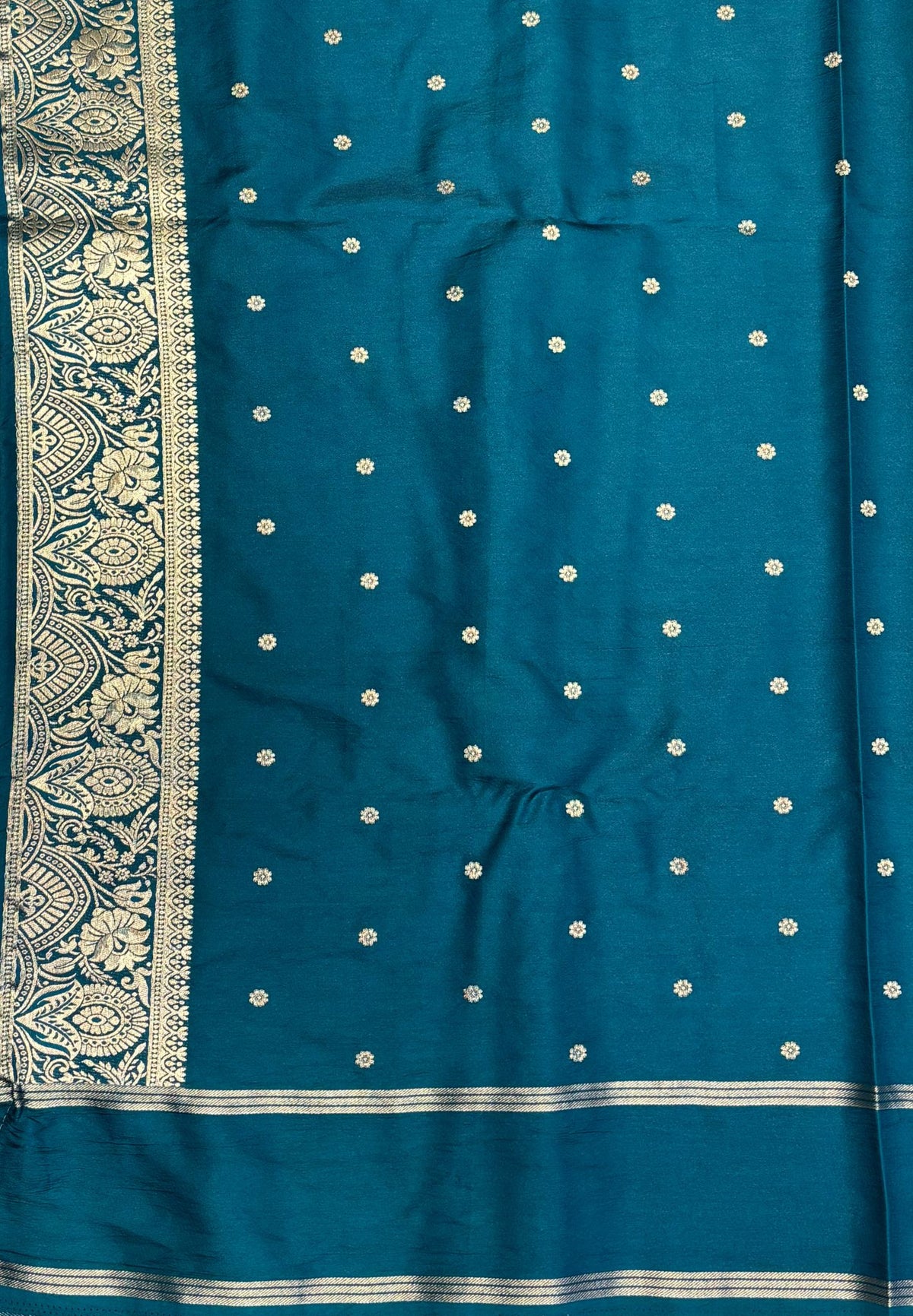 Gaji Silk Saree-Berry Pink in Butta Retpet Zari with Contrast Border