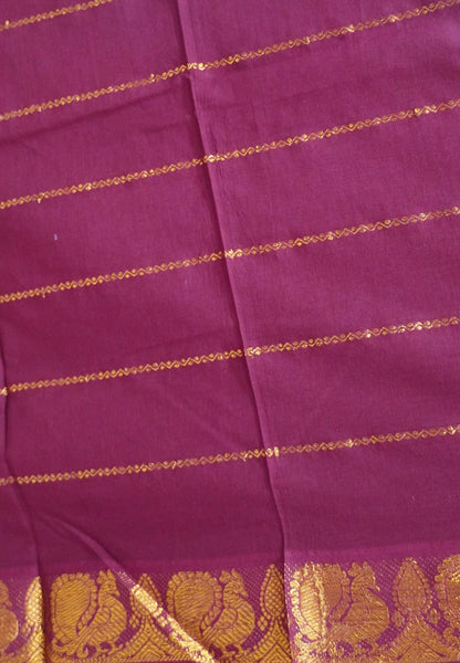 Sungudi Cotton Saree-Maroon with Veldhari Pattern & Rich Pallu