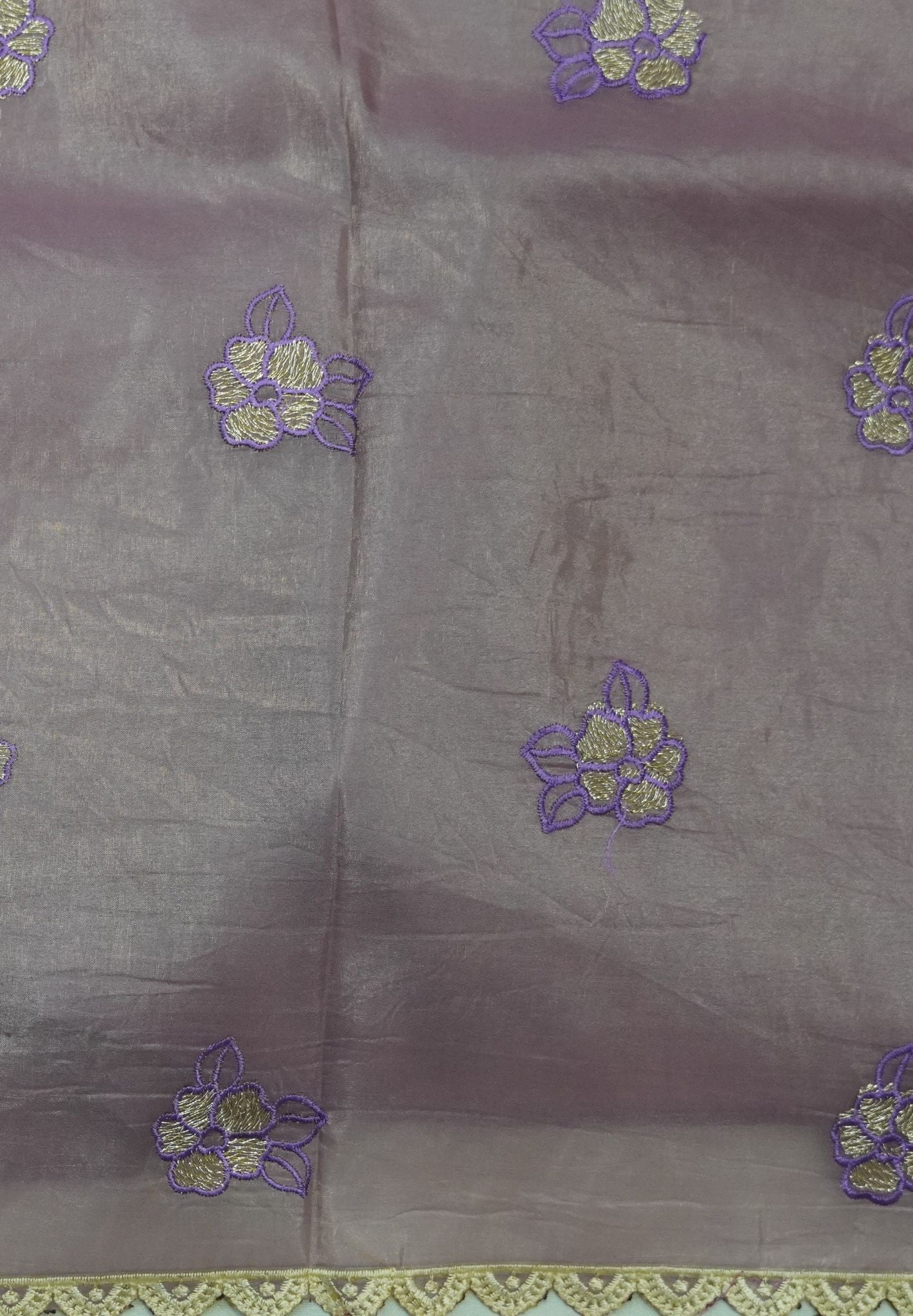 Paper Work Saree - Purple Rose