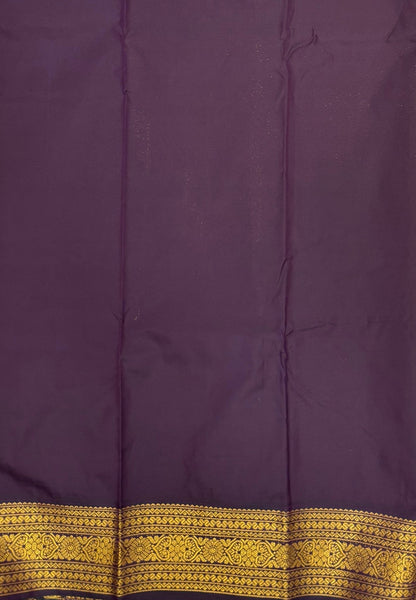 Budget Kanchipuram Saree-Mustard In Floral Jaali Zari Border