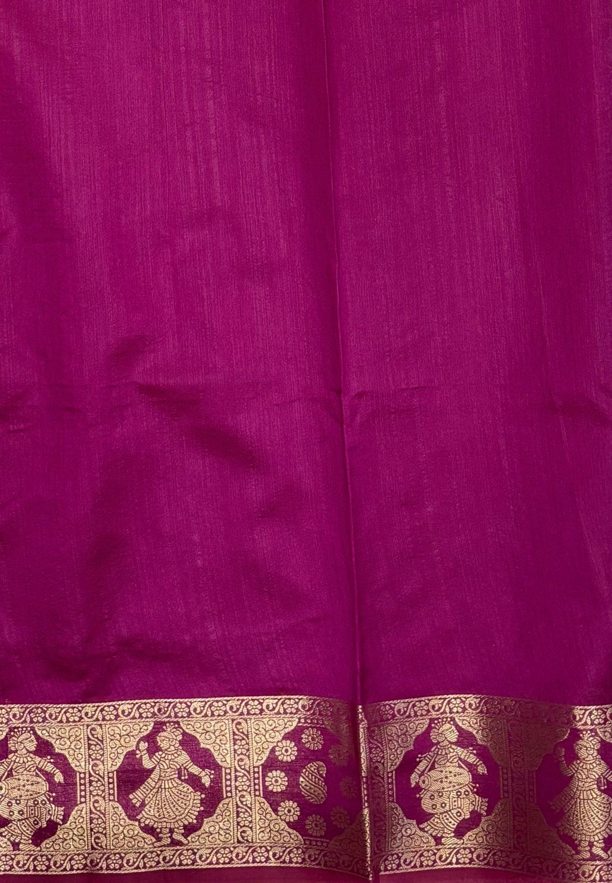 Raw Silk Saree-Redish Peach In Floral Medallion Brocade Border