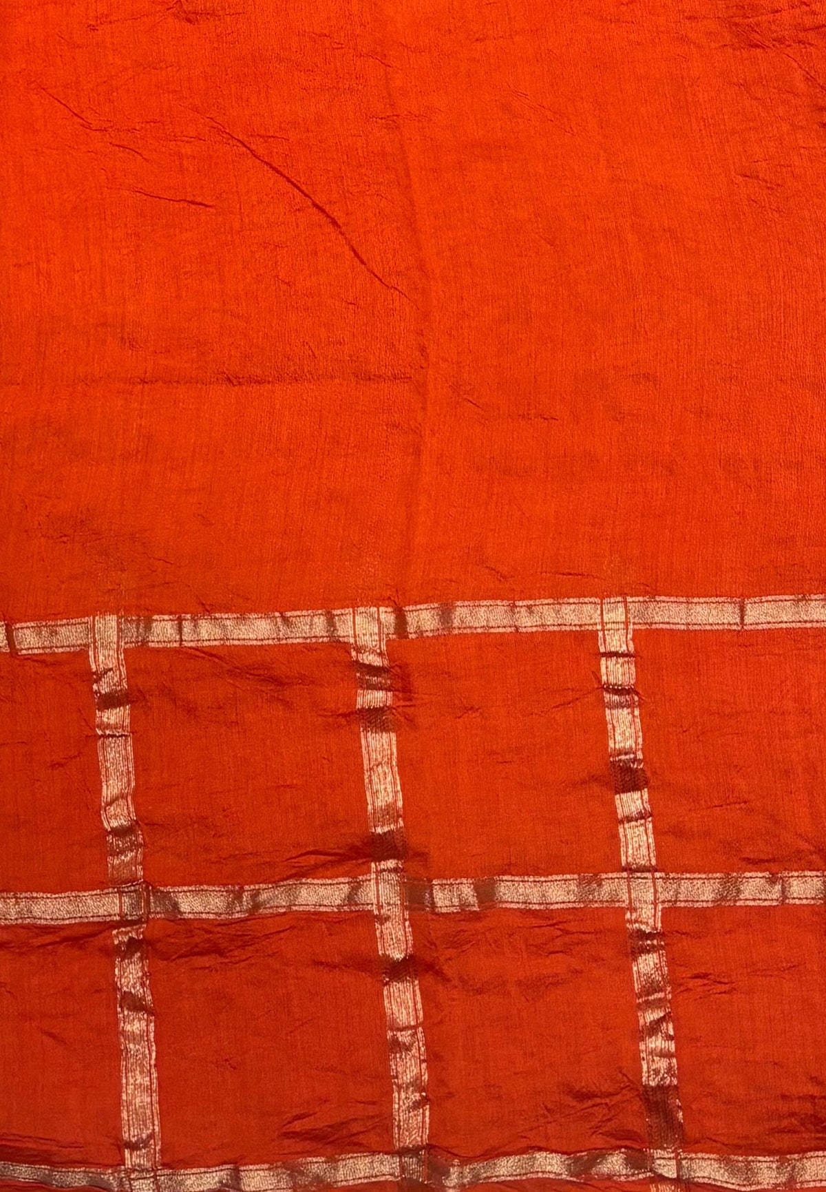 Banarasi Bandeji Saree-Rani Pink in Zari Checks with Contrast Border