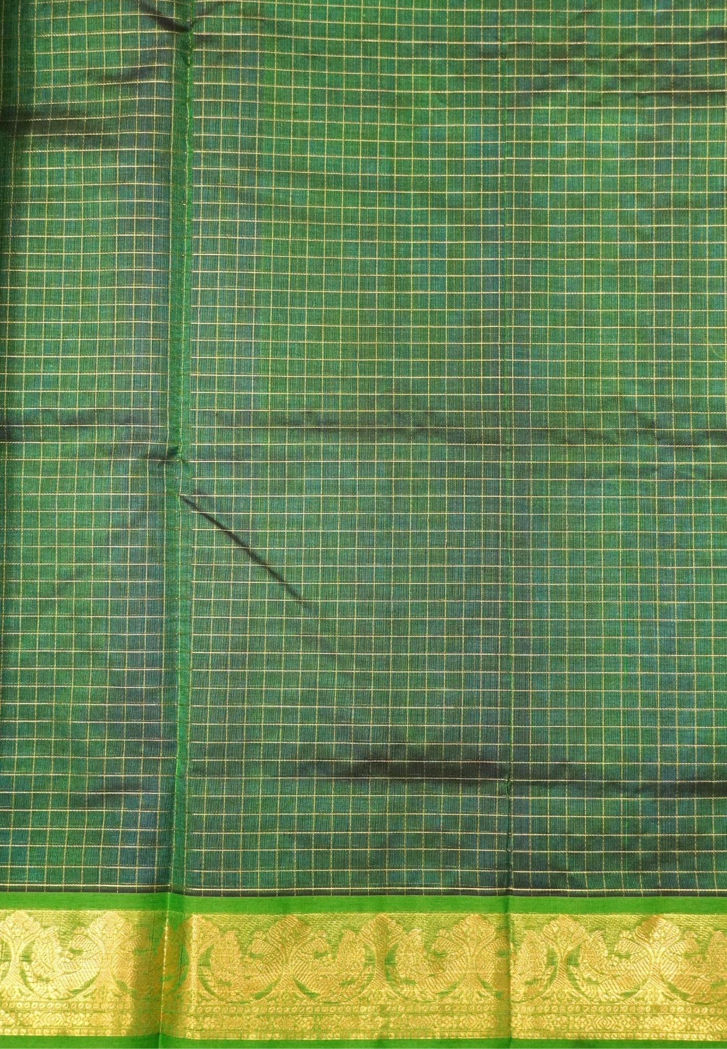 Pure Silk Cotton Saree-Blue with Contrast Border in Lakshdeepam