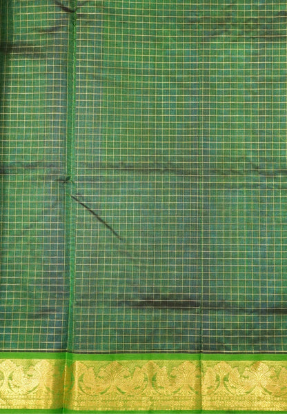 Pure Silk Cotton Saree-Blue with Contrast Border in Lakshdeepam