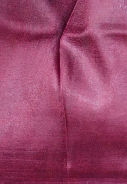 Pure Tussar Saree-Red in Ikkat Pattern