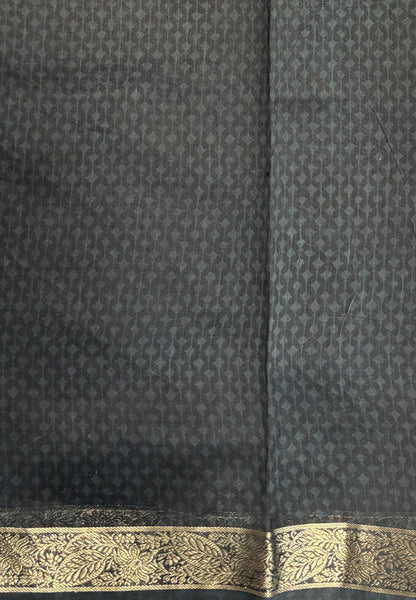Chanderi Saree-kungumam Red in Traditional Bird Motif Border