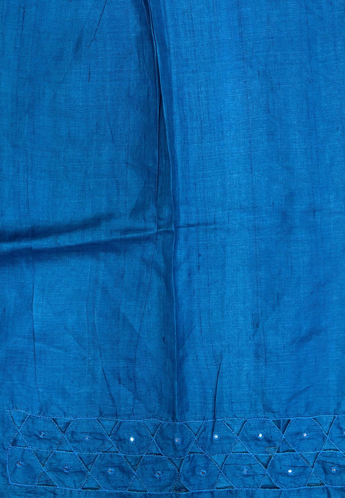 Pure Tussar Saree-Green In Diamond Jaali With Contrast Border