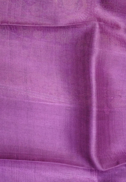 Pure Tussar Silk Saree – Purple Ajrakh Print