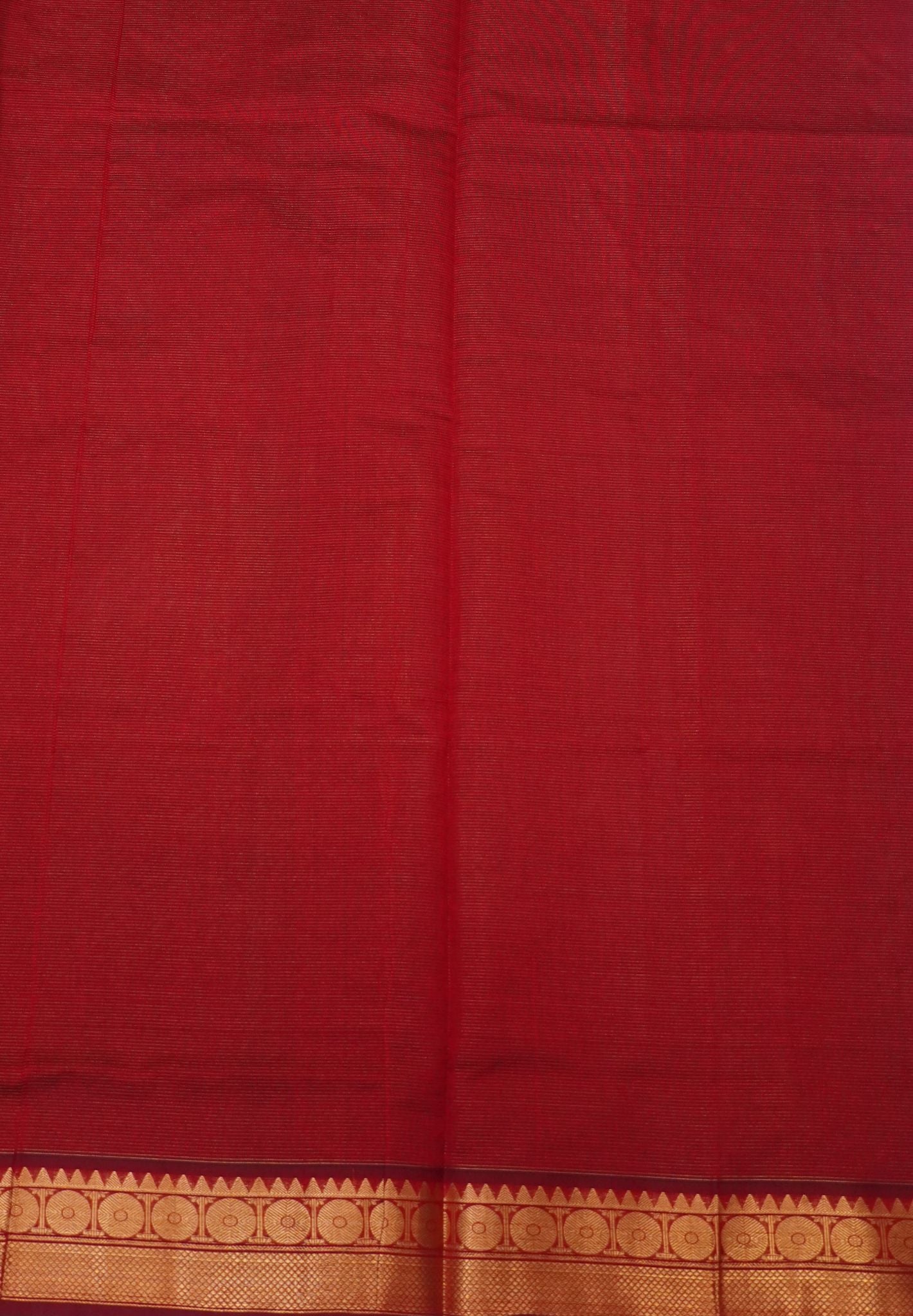 Silk Cotton Saree-Bottle Green with Contrast Border in Vairaoosi