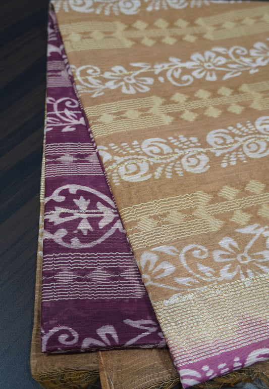 Bhagalpur Tussar Saree - Purple