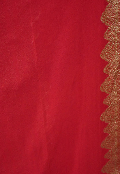 Banarasi Georgette Saree-Navy Blue with Contrast Border