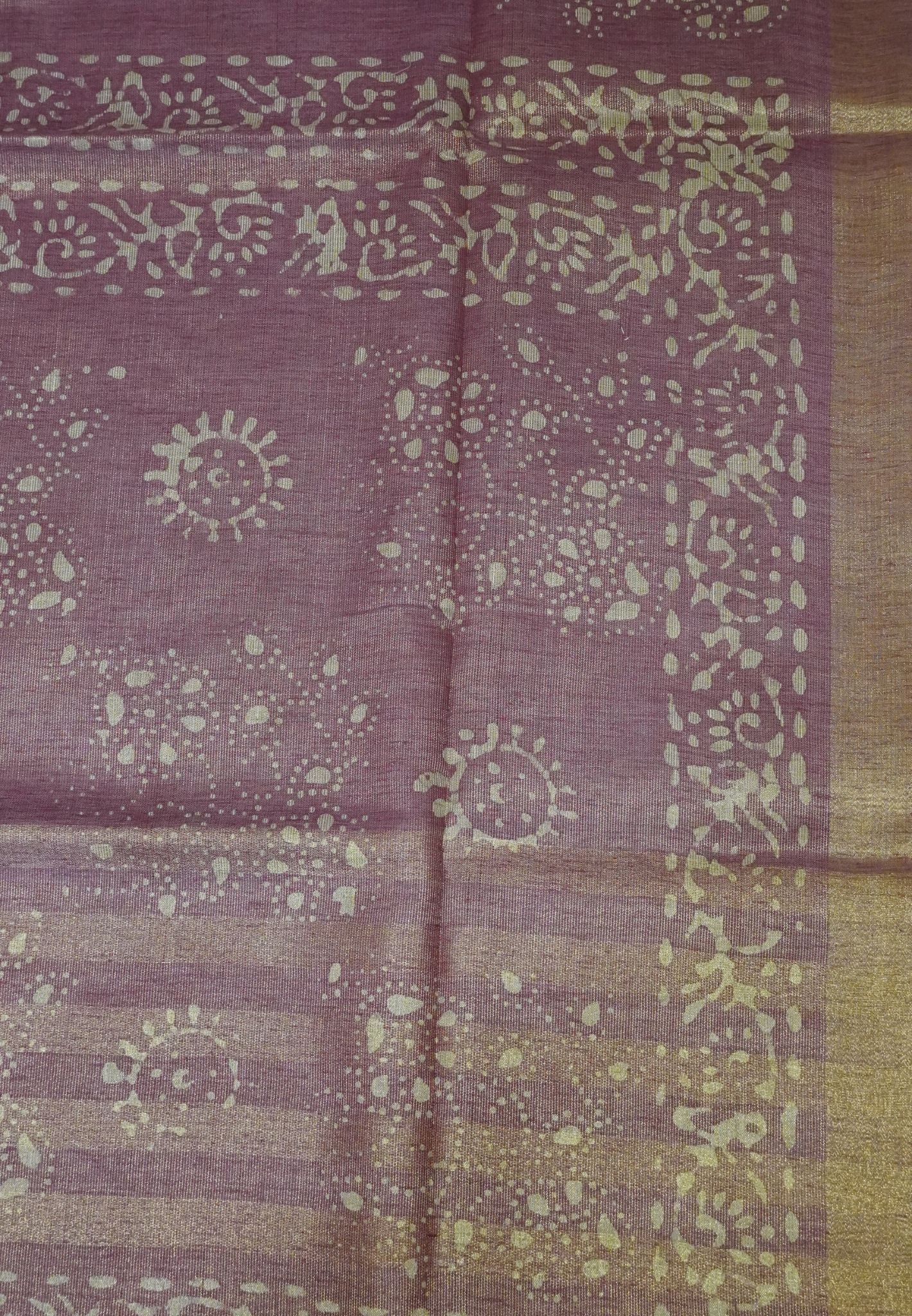 Bhagalpur Tissue Saree - Muted Wine
