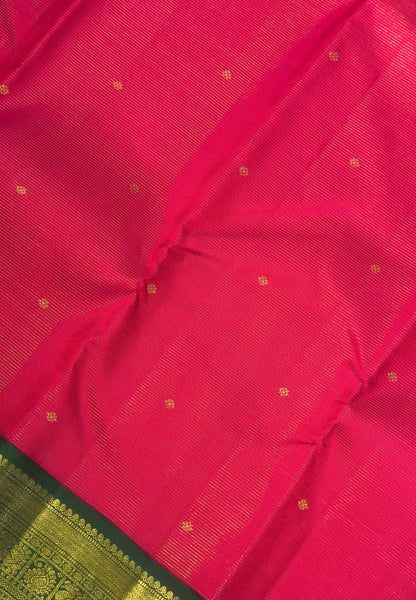 Pure Kanchipuram Silk -Vairoosi Pattern Pink