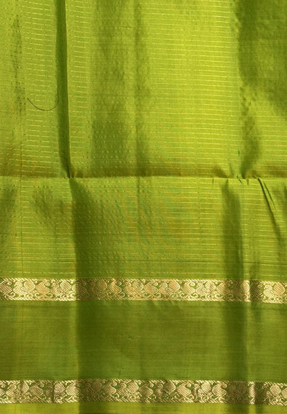 Pure Soft Silk Saree-Pastle Green with Muthu Kattam and Parrot Green Rettapet Border