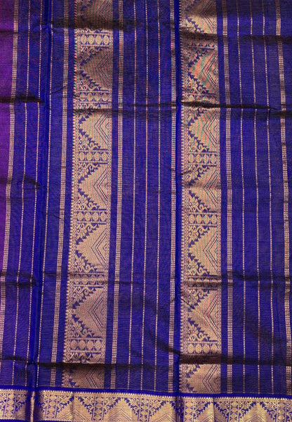 Pure Silk Cotton Saree-Magenta In Vairaoosi Zari With Contrast Border