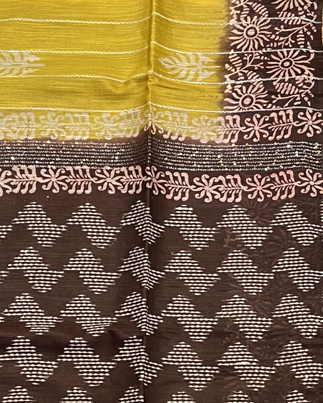 Bhagalpur Cotton Saree - Yellow