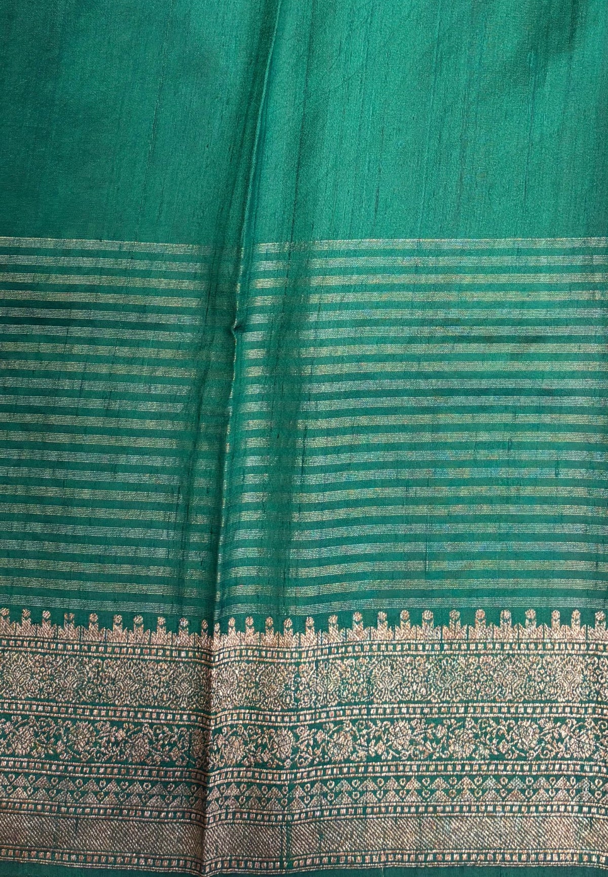 Pure Handloom Tussar Saree-Red in Traditional Floral Brocade Border