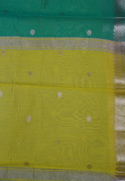 Maheshwari Silk Saree - Teal Green
