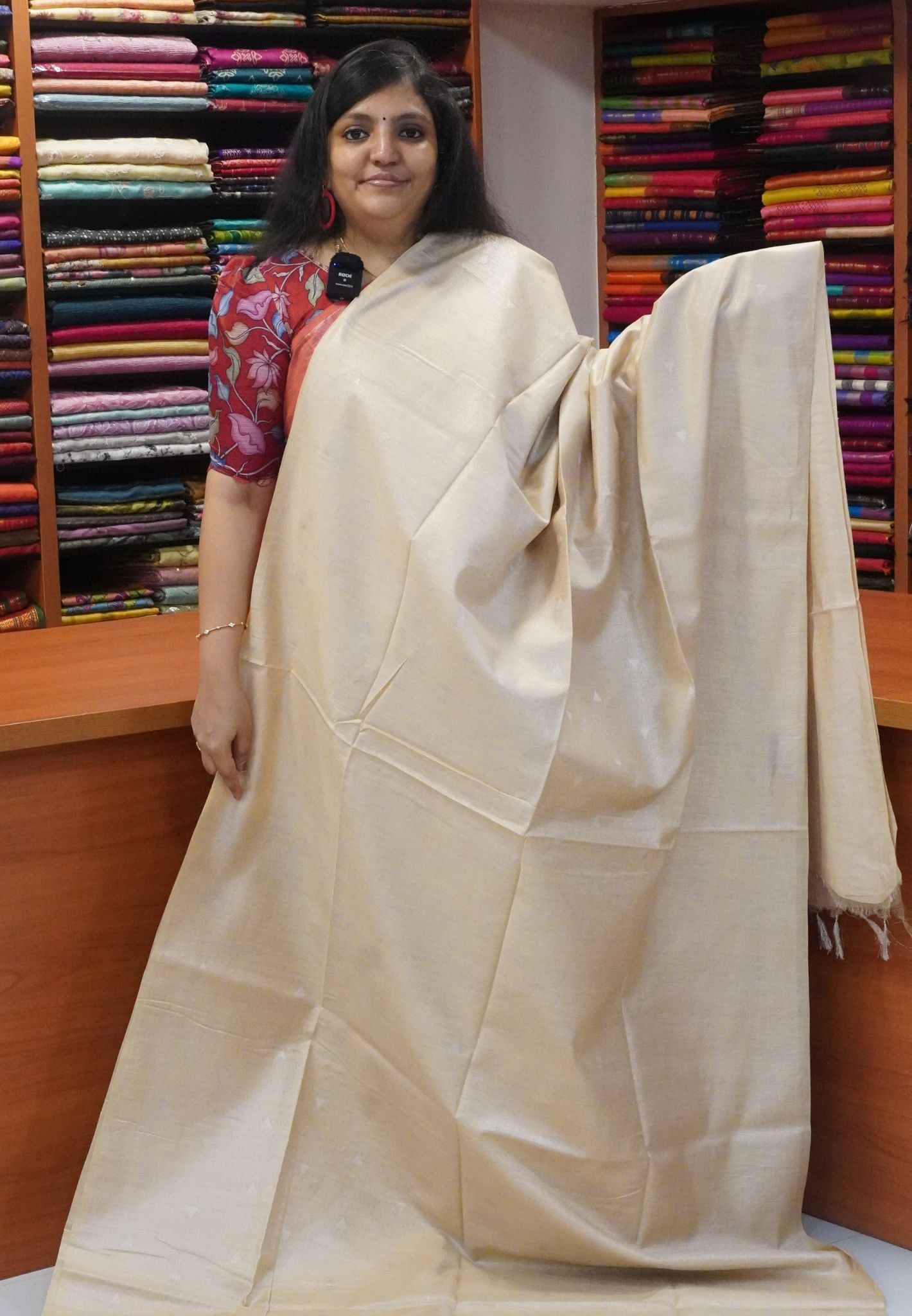 Bhagalpur Tissue Saree-Sandal