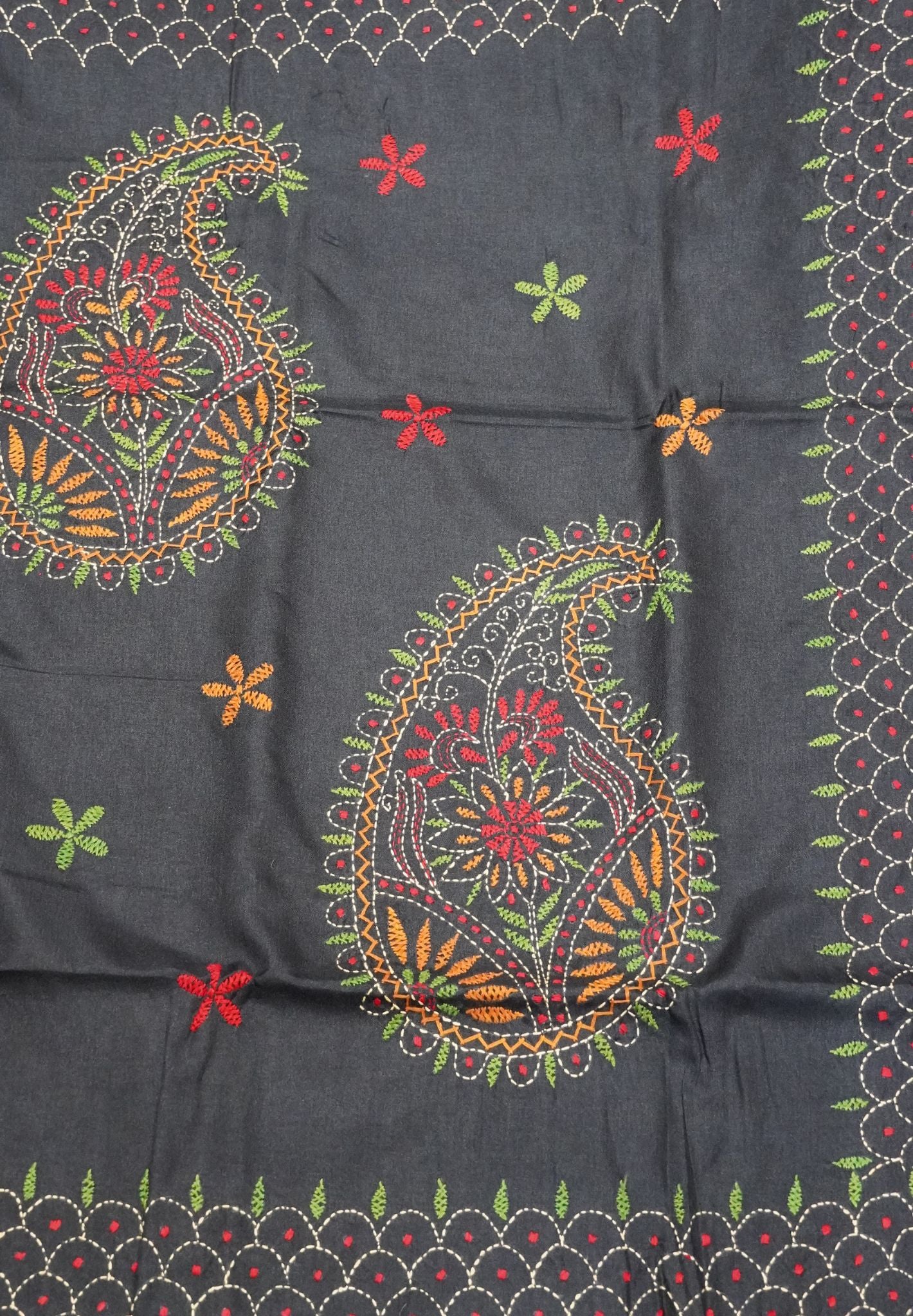 Tussar Saree - Kanta Work Black