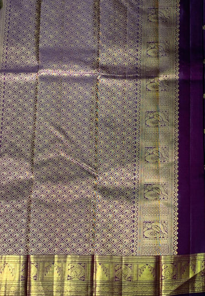 Pure Silk Saree-Wine with Paisley and Temple Border