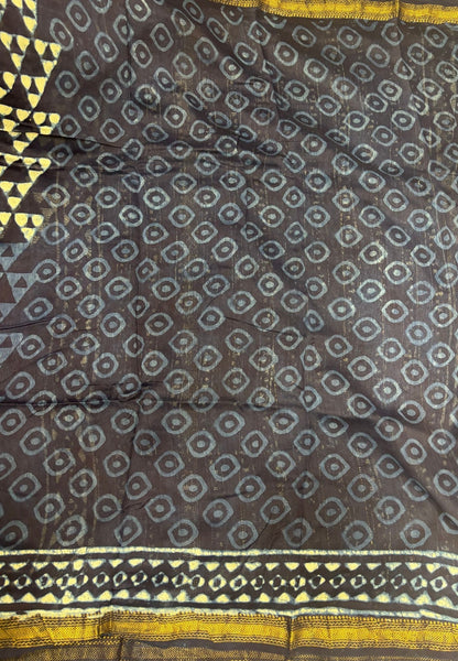 Pure Maheshwari Silk Cotton Saree-Navy Blue