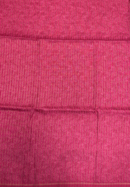 Semi Tussar Saree-Pink in Vanam Kalamkari Border