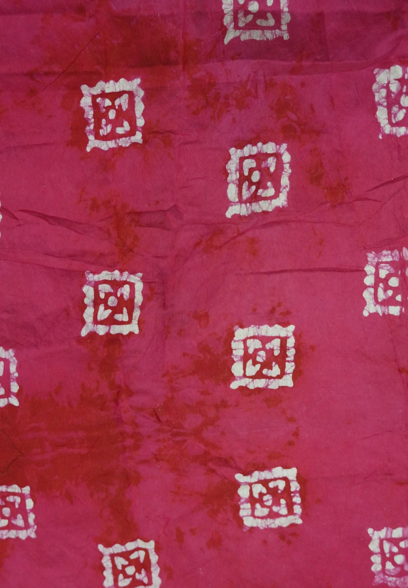 Cotton Saree-Pink with Batik Print