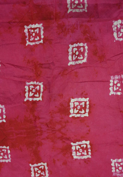 Batik Tussar Saree-Pink with Batik Print