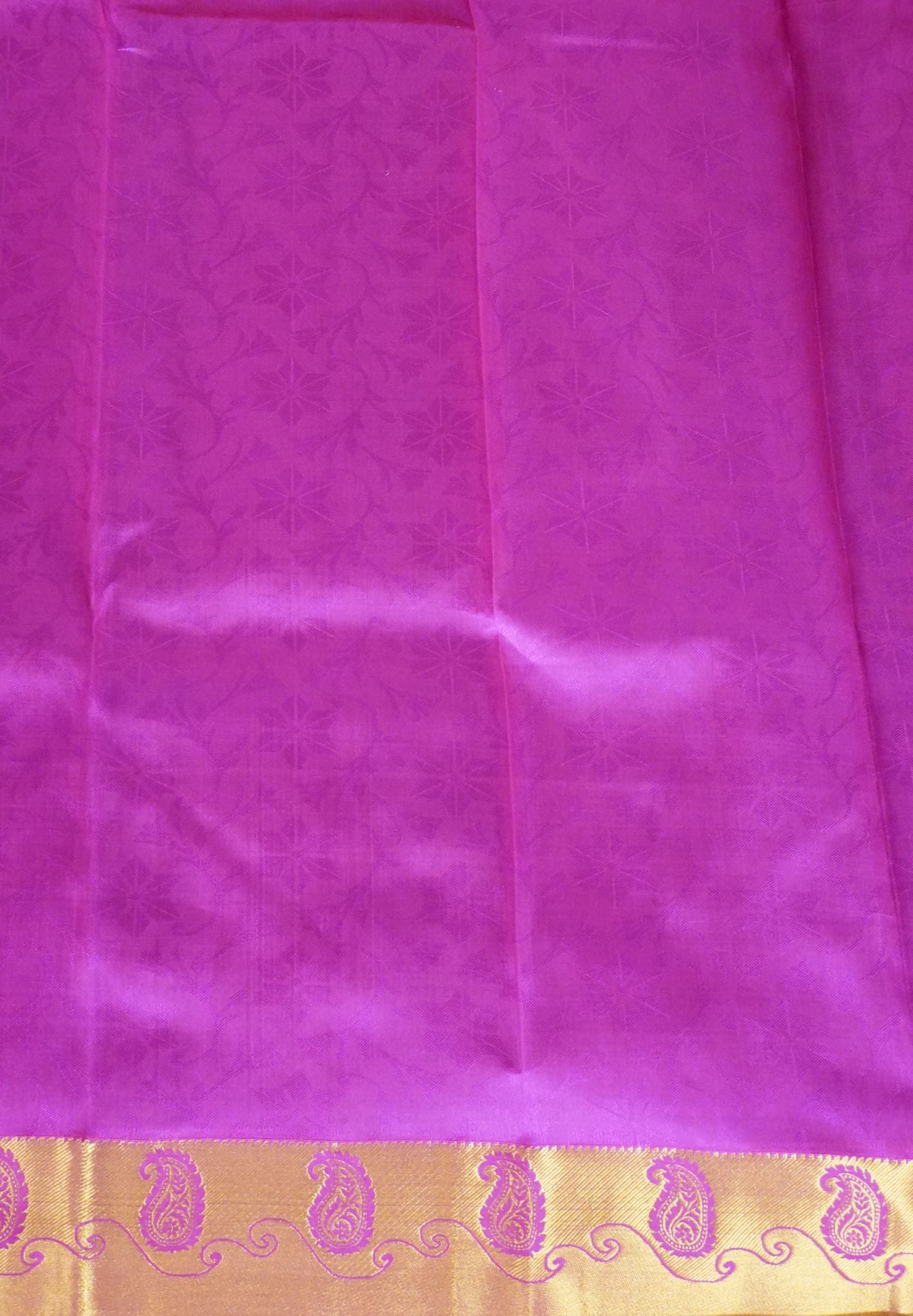 Pure Kanchipuram Silk Saree-Royal Blue with Contrast Magenta Border