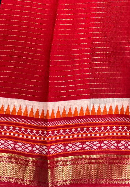 Soft Tussar Saree-Black in Tower Pattern Border