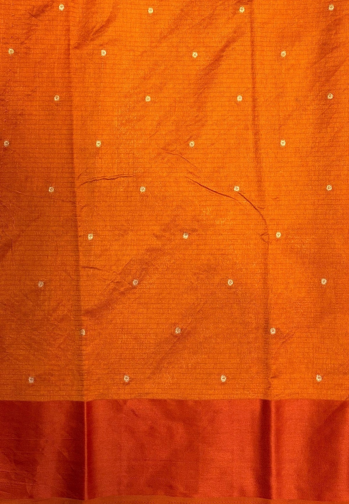 Art Silk Kota Saree-Rust Orange In Geometric Zari Brocade Border