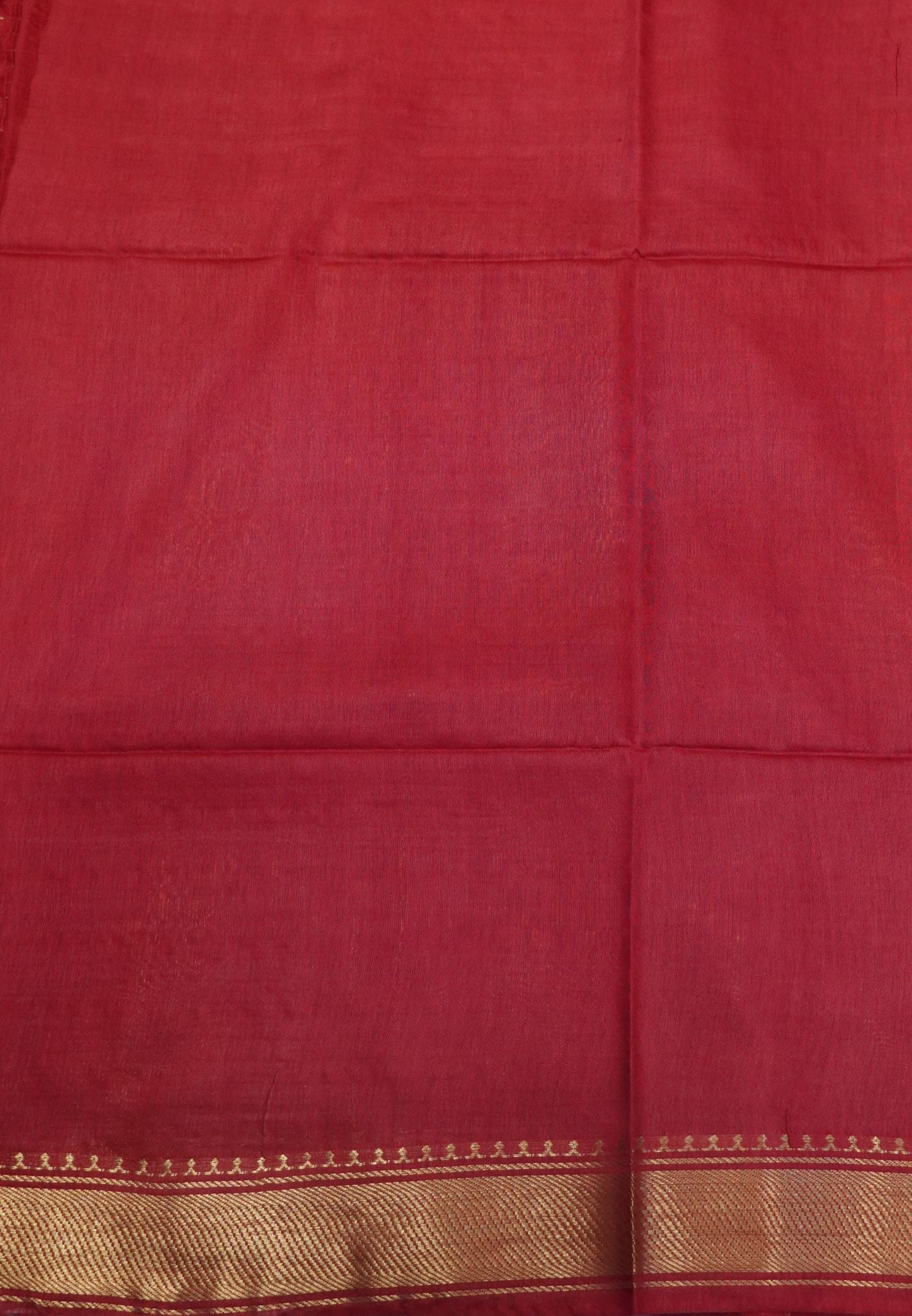 Semi Bhagalpur Tussar Saree-Zari Dots Red